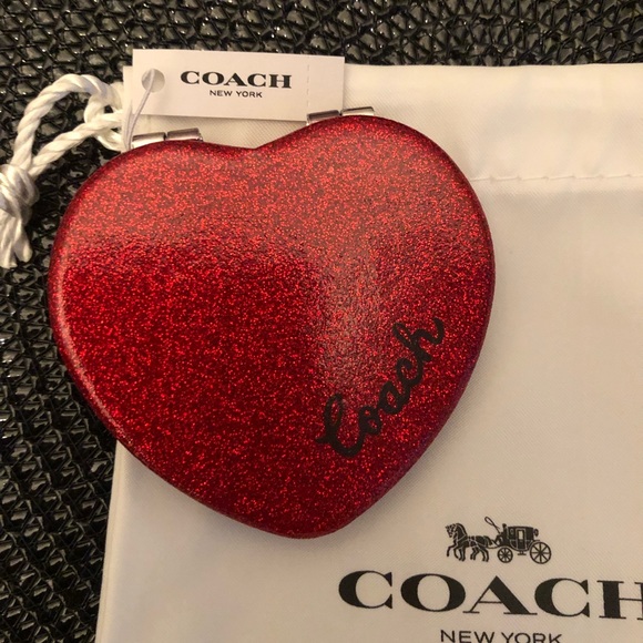 Coach Accessories Hp Coach Glitter Heart Mirror Compact Poshmark
